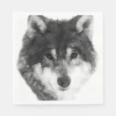 Gray Wolf stilvoll Serviette (Vorderseite)