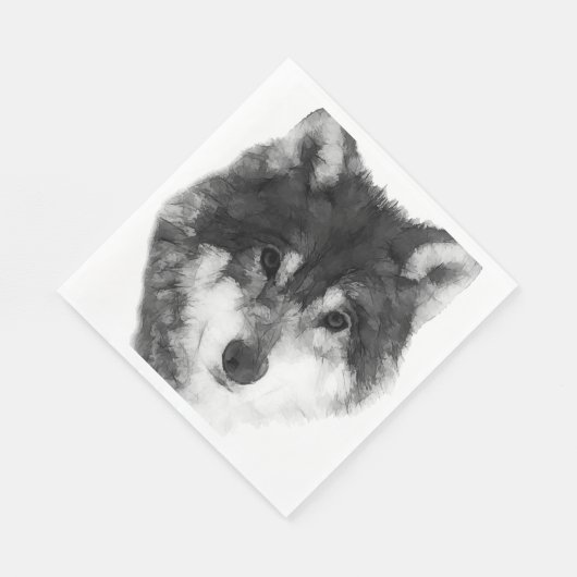 Gray Wolf stilvoll Serviette (Ecke)