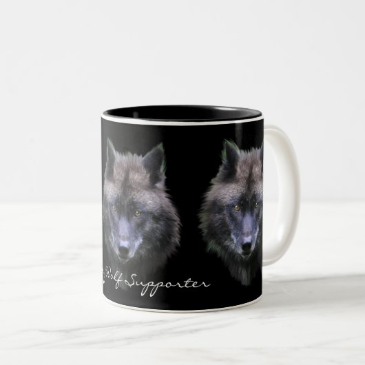 GRAY WOLF SUPPORTER Wildlife Gift Tasse (VorderseiteRechts)