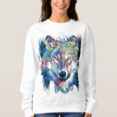 Gray Wolf Sweatshirt | Farbiger Wolf Dog (Vorderseite)
