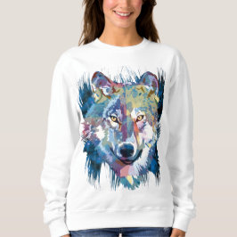 Gray Wolf Sweatshirt | Farbiger Wolf Dog