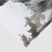 Gray Wolf Watercolor Seidenpapier (Detail)