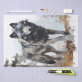 Gray Wolf Watercolor Seidenpapier (Handwerk)