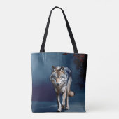 Gray Wolf Wildlife Art Tasche (Rückseite)