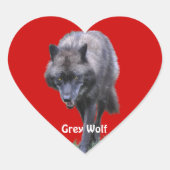 GRAY WOLF Wildlife Heart Sticker Collection (Vorderseite)