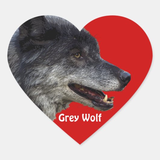 GRAY WOLF Wildlife Heart Sticker Collection (Vorderseite)