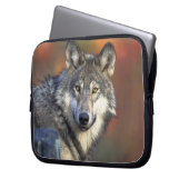 Gray Wolf Wildlife Lovers Laptopschutzhülle (Vorderseite Links)