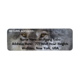 GRAY WOLF Wildlife Rücksendeadressen-Aufklebers