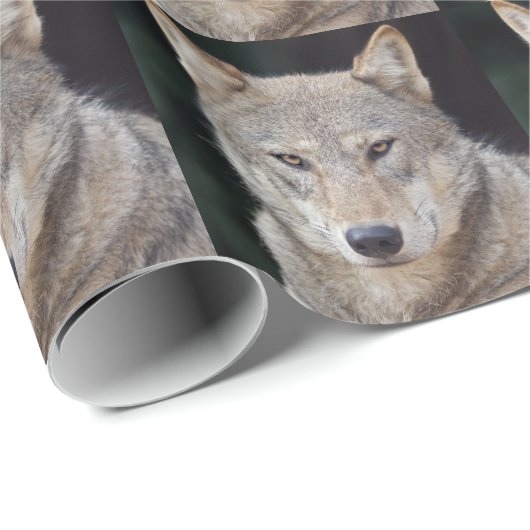 Gray Wolf Wrapping Paper Geschenkpapier (Rolleneckpunkt)