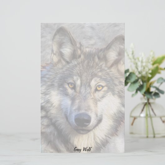 Gray-Wolf-Würde Briefpapier (Stehend Vorderseite)