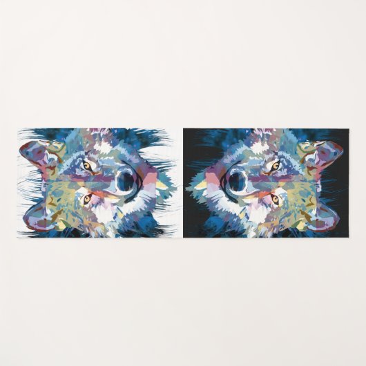 Gray Wolf Yoga Mat - Wolf Head Yogamat Yogamatte (Vorderseite (Horizontal))