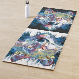 Gray Wolf Yoga Mat - Wolf Head Yogamat Yogamatte