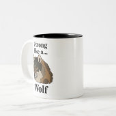 Gray Wolf Zweifarbige Tasse (Vorderseite Links)