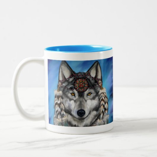 Gray Wolf Zweifarbige Tasse (Links)