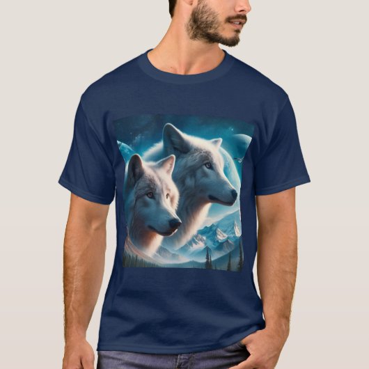Gray Wolves Blue Mens T-Shirt (Vorderseite)