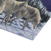 Gray Wolves in Snowy Wintermountains Schneidebrett (Ecke)