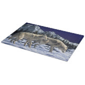 Gray Wolves in Snowy Wintermountains Schneidebrett (Ecke)