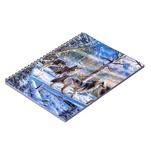 Gray Wolves Painting Notizblock (Linke Seite)