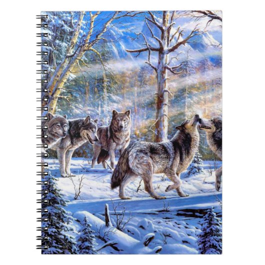 Gray Wolves Painting Notizblock (Vorderseite)