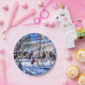 Gray Wolves Painting Pappteller (Party)