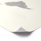 Gray World Map on canvas background Poster (Ecke)