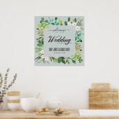 GRAY WREATH FOLIAGE WATERCOLOR BEGRÜSSEN POSTER (Küche)