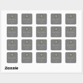 Gray Wreath Monogram Frohe Weihnachtsgeschenke Squ Quadratischer Aufkleber (Blatt)