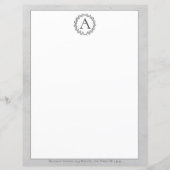 Gray Wreath Monogram Stationery (Vorderseite)