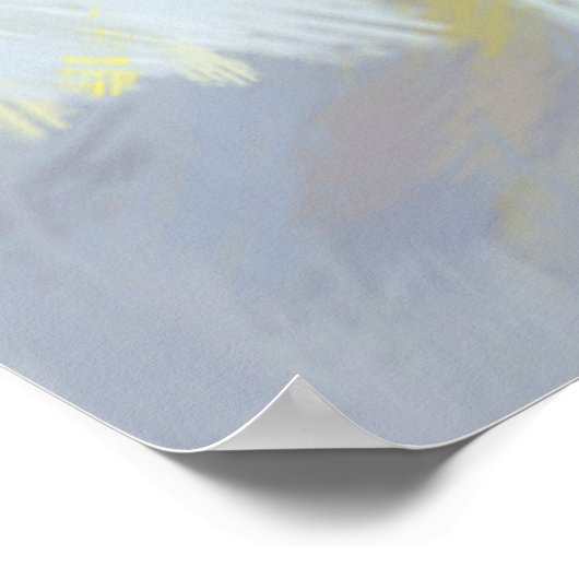Gray Yellow Abstract Brushstrokes Poster (Ecke)