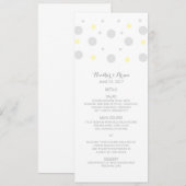 Gray Yellow Confetti Wedding Menu Menükarte (Vorne/Hinten)