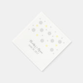 Gray Yellow Confetti Wedding Paper Napkins Serviette (Ecke)