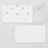 Gray Yellow Confetti Wedding Platzkarten (Vorne/Hinten)