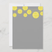 GRAY YELLOW PAPER LANTERNS BABY DUSCHE EINLADUNG (Rückseite)