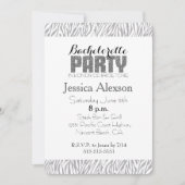 Gray Zebra Print Bachelorette Einladung (Vorderseite)
