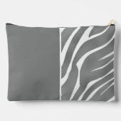 Gray Zebra Stripes Muster Zubehörtasche (Rückseite)