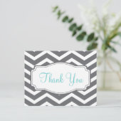Gray Zickzack Danke Postcard Postkarte (Stehend Vorderseite)