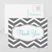 Gray Zickzack Danke Postcard Postkarte (Vorne/Hinten)