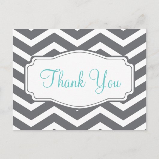 Gray Zickzack Danke Postcard Postkarte (Vorderseite)
