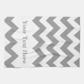 Gray Zickzack mit anpassbarem Text Handtuch (Horizontal)