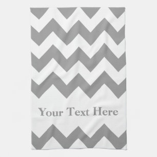 Gray Zickzack mit anpassbarem Text Handtuch