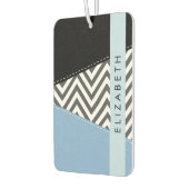 Gray Zigzag, grau Zickzack, blau, Ihr Name Autolufterfrischer (Links)