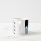Gray Zigzag, grau Zickzack, blau, Ihr Name Espressotasse (Rückseite)