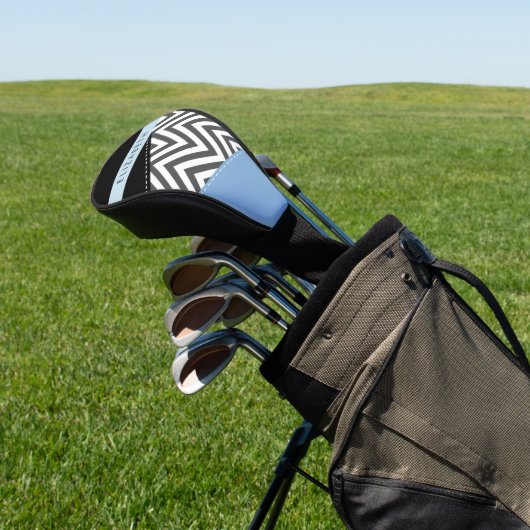 Gray Zigzag, grau Zickzack, blau, Ihr Name Golf Headcover (In SItu)