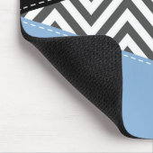 Gray Zigzag, grau Zickzack, blau, Ihr Name Mousepad (Ecke)