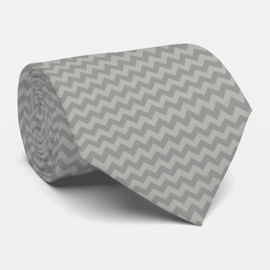 Gray Zigzag, grau Zickzack, geometrisches Muster Krawatte (Gerollt)