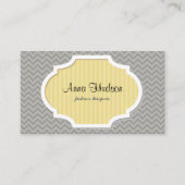 Gray Zigzag, grau Zickzack, geometrisches Muster Visitenkarte (Vorderseite)