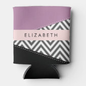 Gray Zigzag, grau Zickzack, Lila, Ihr Name Dosenkühler (Vorderseite)