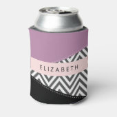 Gray Zigzag, grau Zickzack, Lila, Ihr Name Dosenkühler (Kanne Rückseite)
