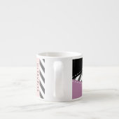 Gray Zigzag, grau Zickzack, Lila, Ihr Name Espressotasse (Rückseite)