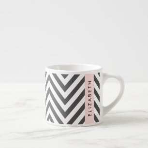 Gray Zigzag, grau Zickzack, Lila, Ihr Name Espressotasse